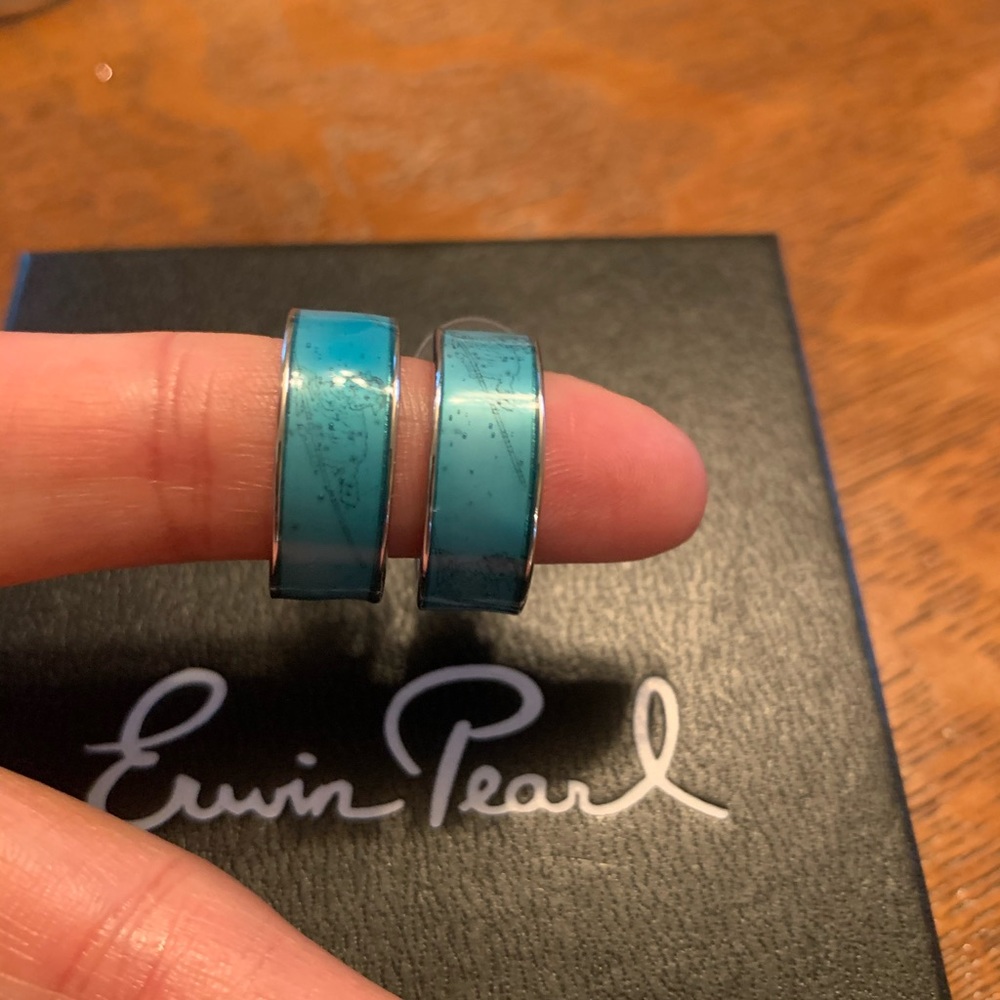 Erwin Pearl turquoise hoops